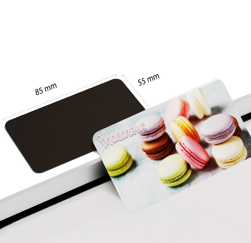 dhcrafts Rectangular Rubber Fridge Magnet Multicolor Food Macarons Rectangular Design Pack of 1 (8.6cm x 5.4cm)